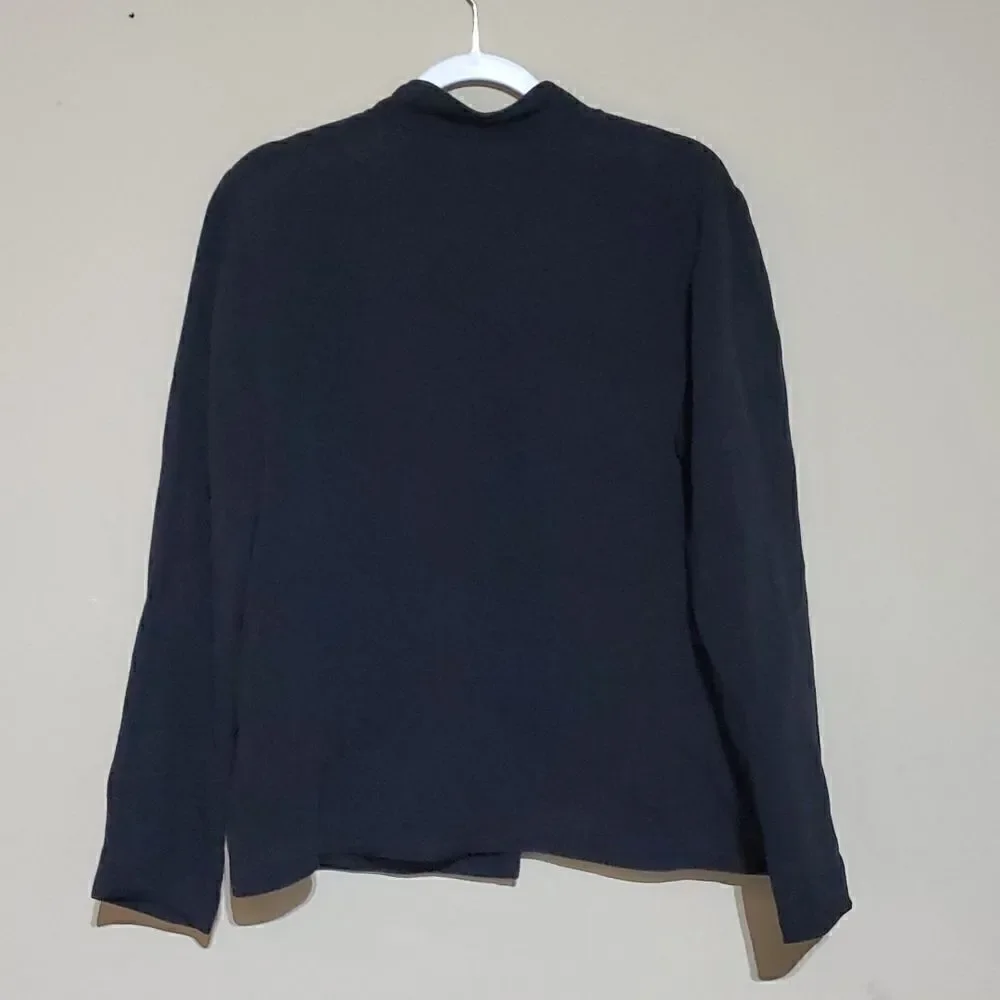 ‎EILEEN FISHER Black Open Front Jacket - Size Large